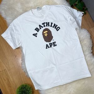 Men’s A Bathing Ape College Print Graphic Tee, Size Large